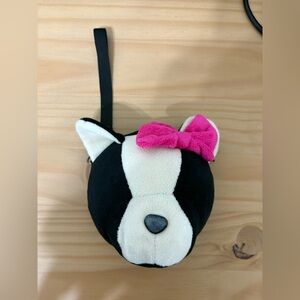 Cute Dog Face Coin Wallet with Pink Bow